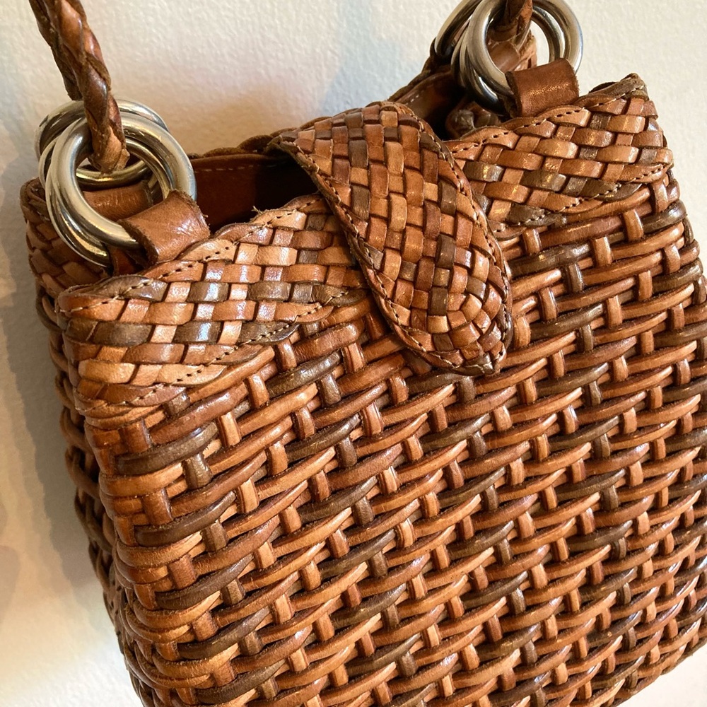 vintage CEM woven leather purse